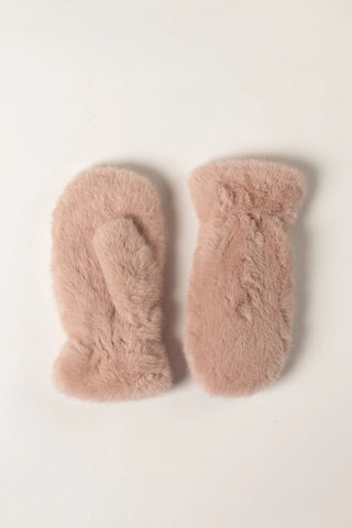 Lyla & Luxe Faux Fur Luxe Mittens | Black, Brown, Rose