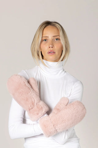 Lyla & Luxe Faux Fur Luxe Mittens | Black, Brown, Rose
