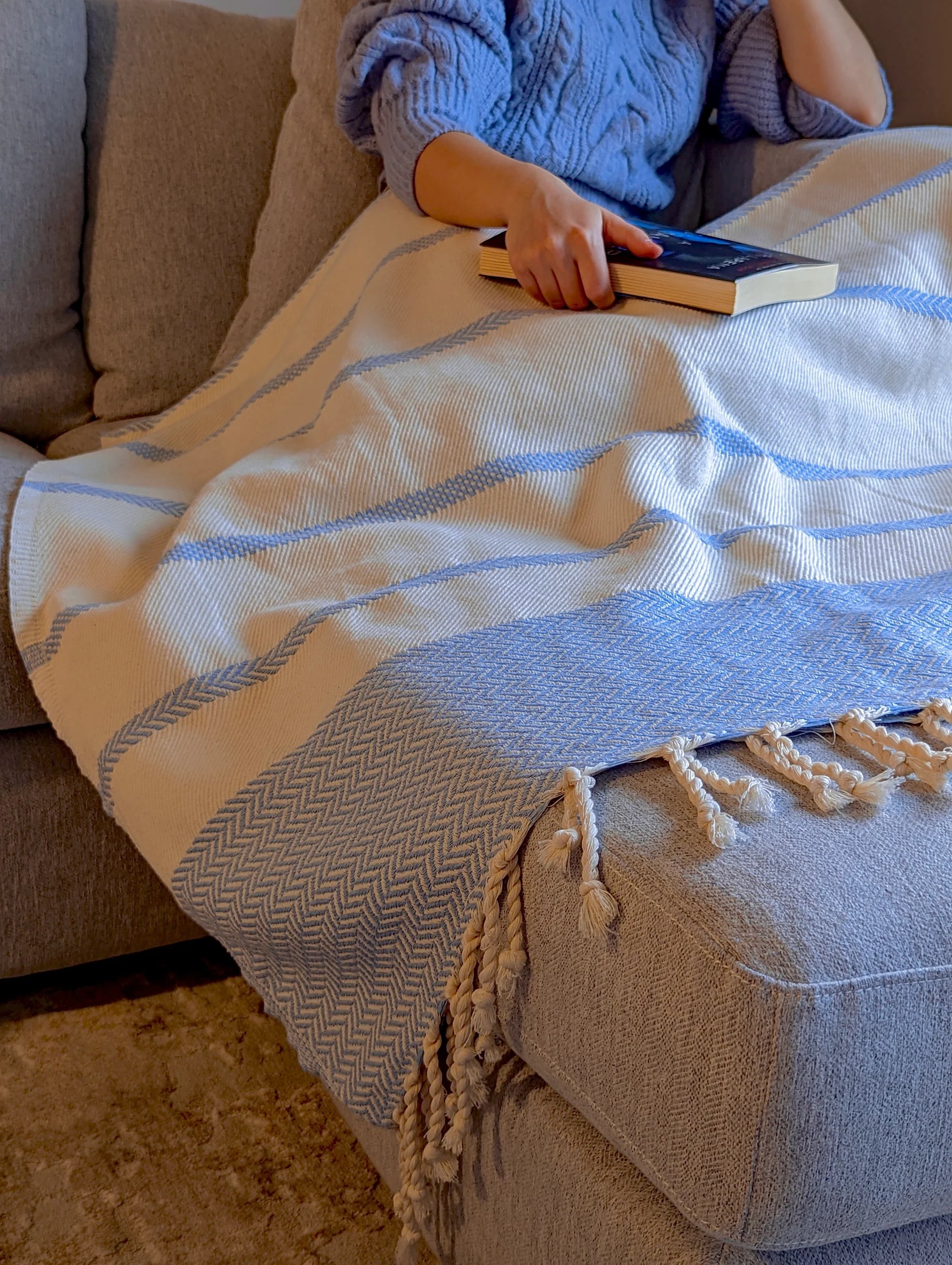 Turkish Towels | Blue + Grey