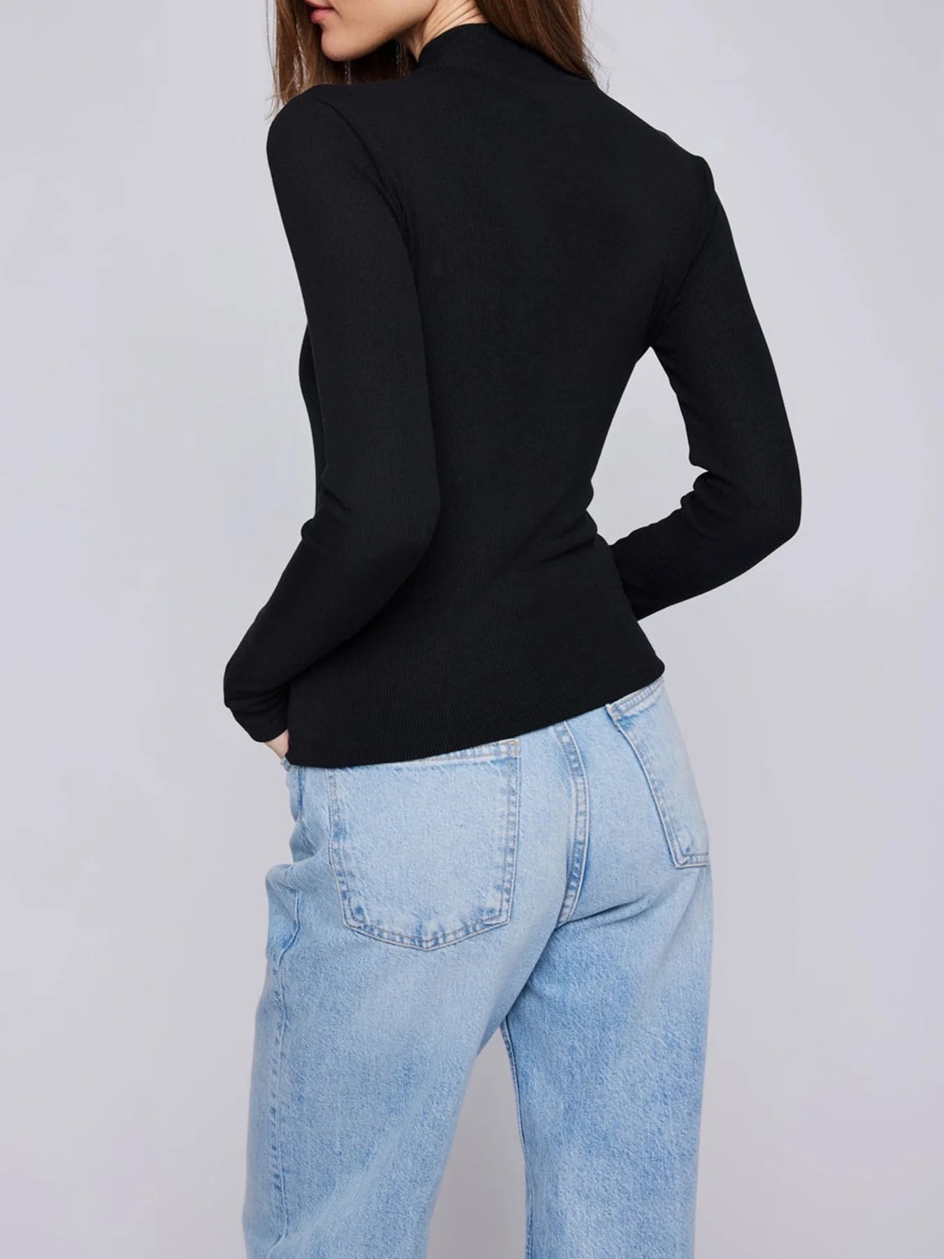 Gentle Fawn Wren Mockneck Top | Black