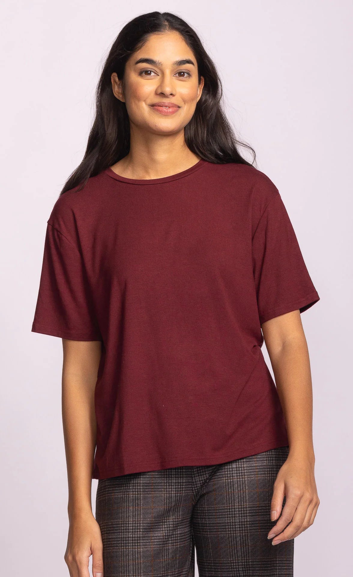 Pink Martini The Camilla Top | Burgundy, Off White & Burgundy