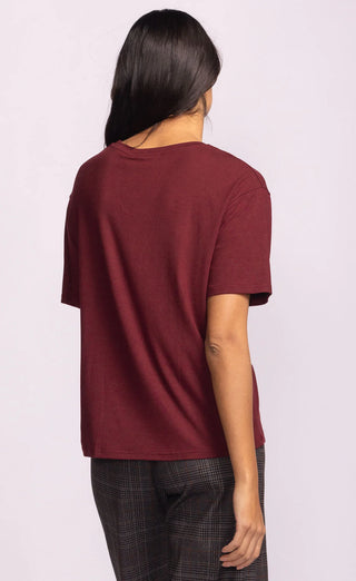 Pink Martini The Camilla Top | Burgundy, Off White & Burgundy