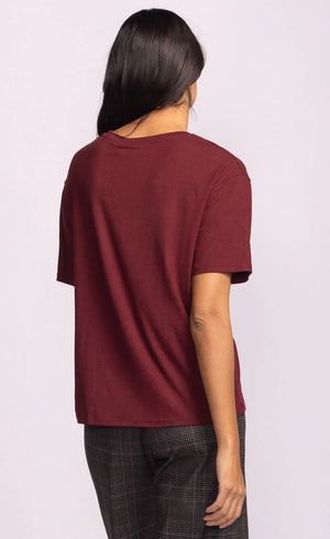 Pink Martini The Camilla Top | Burgundy, Off White & Burgundy
