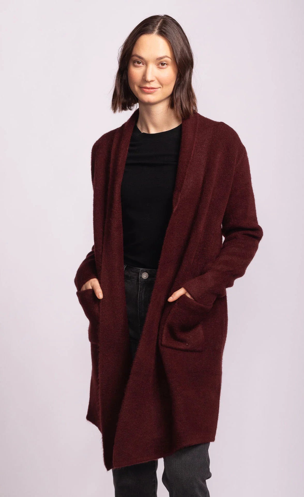 Pink Martini Stockport Jacket | Aubergine + Dark Brown
