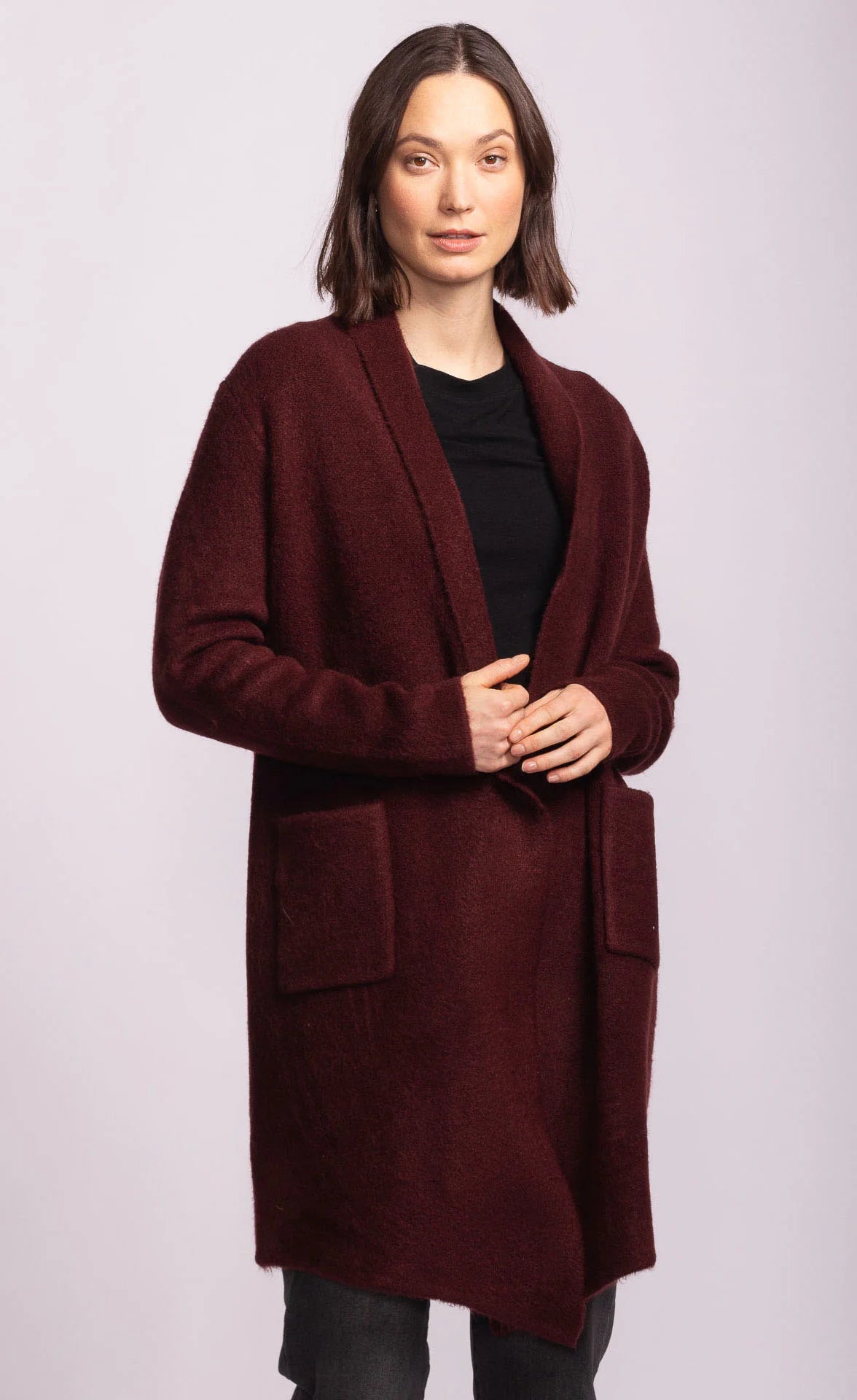 Pink Martini Stockport Jacket | Aubergine + Dark Brown