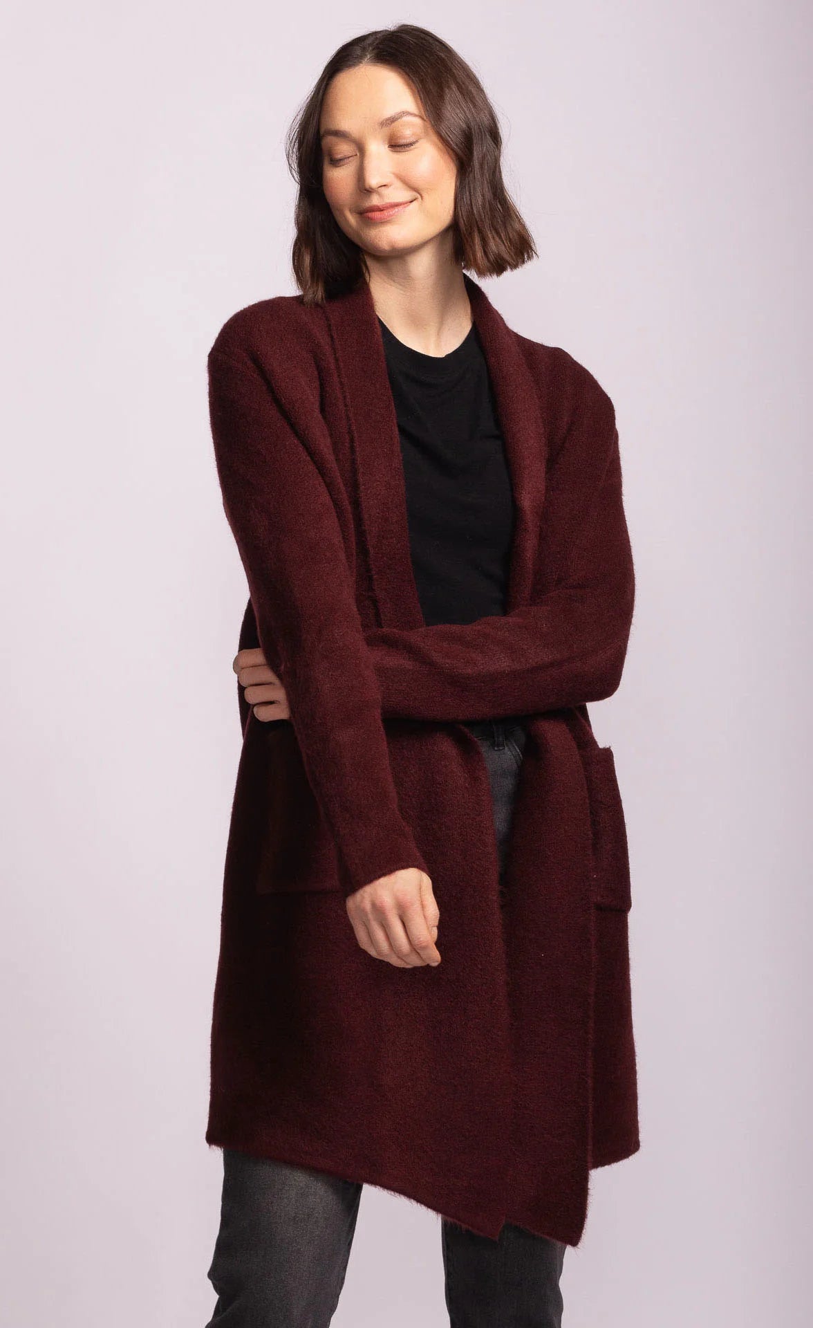 Pink Martini Stockport Jacket | Aubergine + Dark Brown