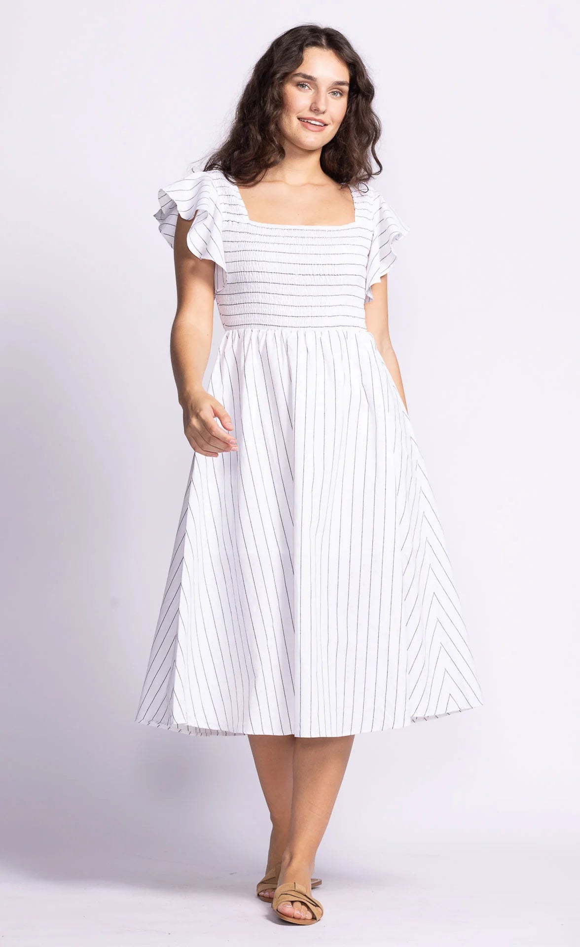 Pink Martini Camille Dress | White + Blue