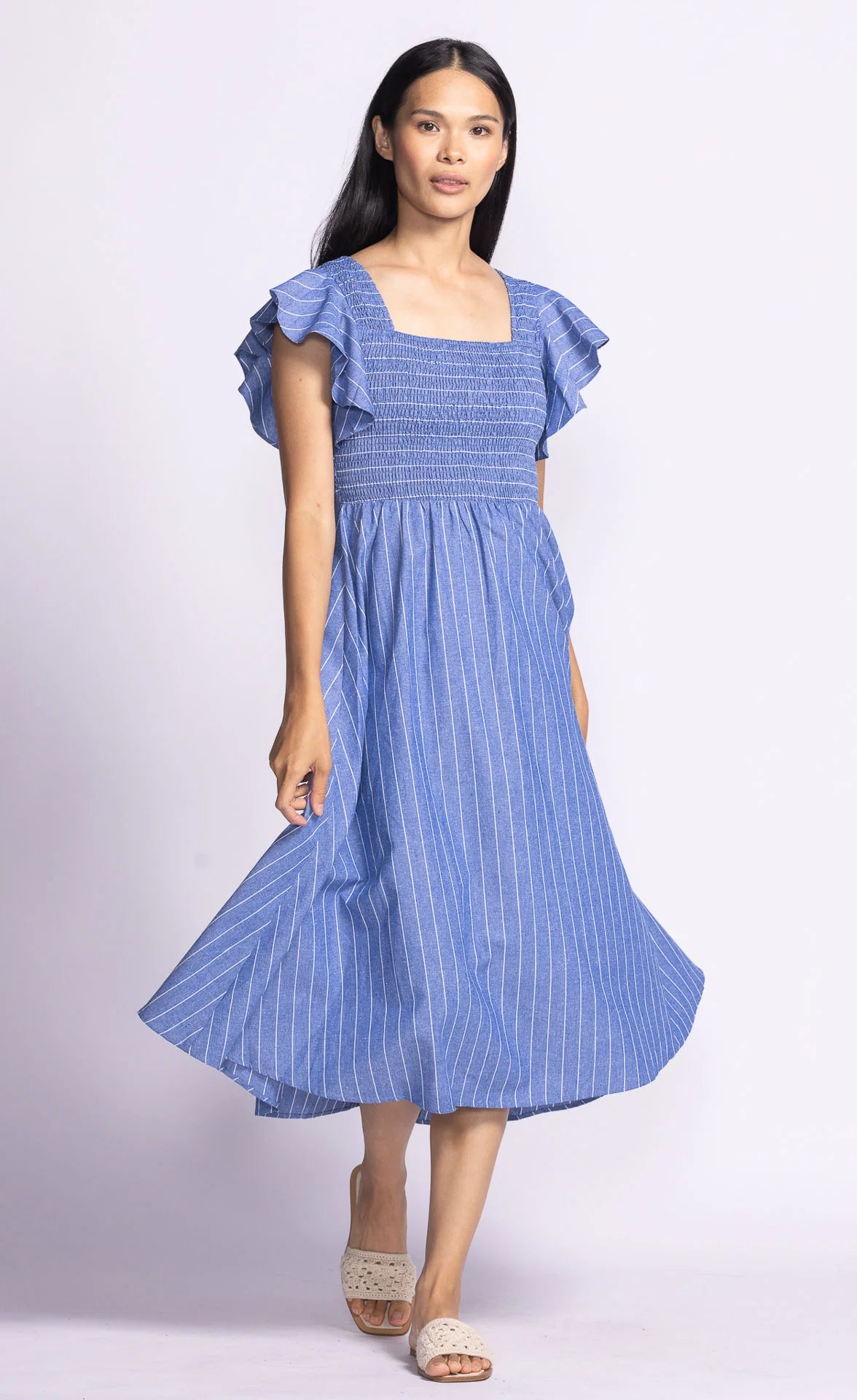Pink Martini Camille Dress | White + Blue