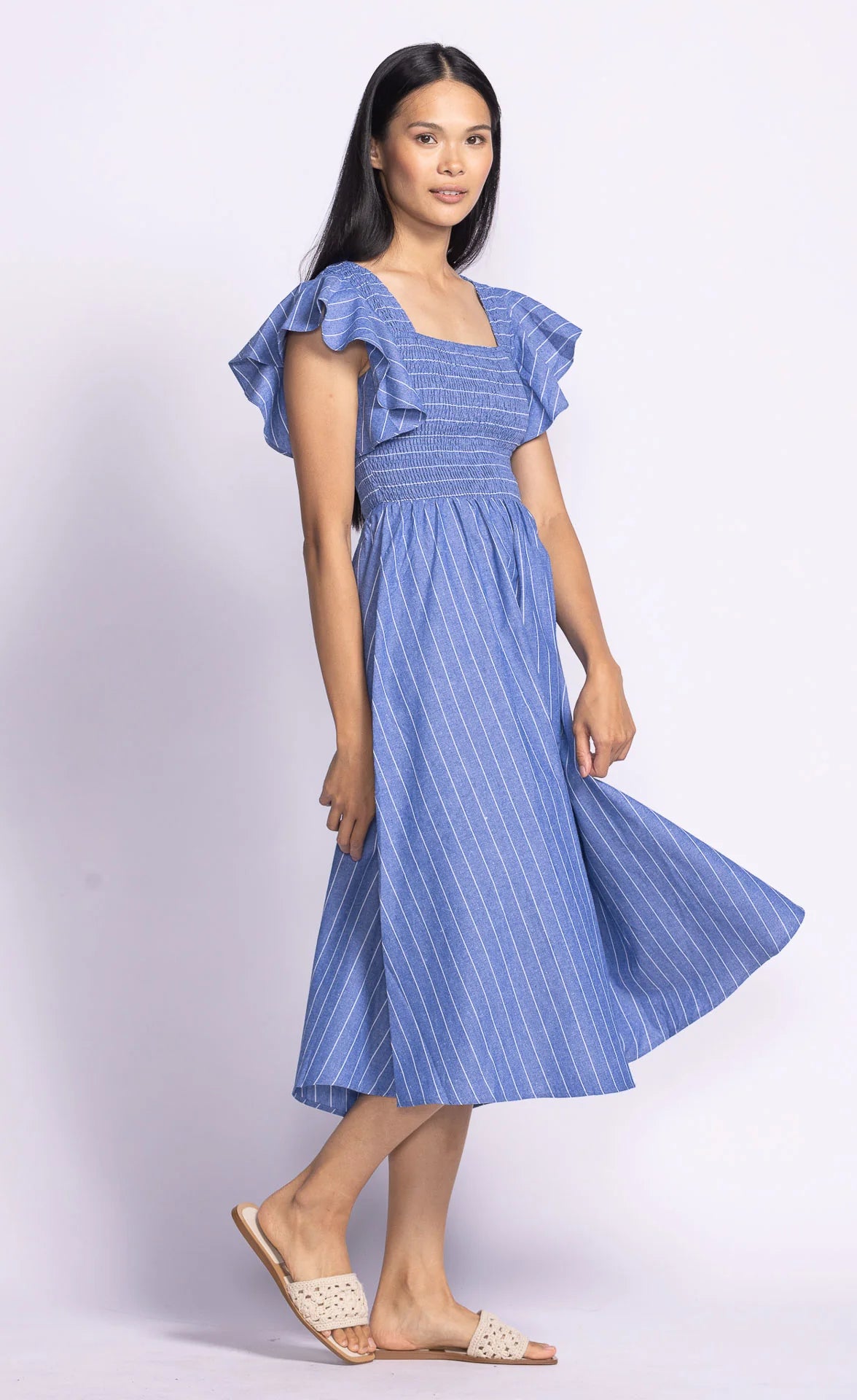 Pink Martini Camille Dress | White + Blue