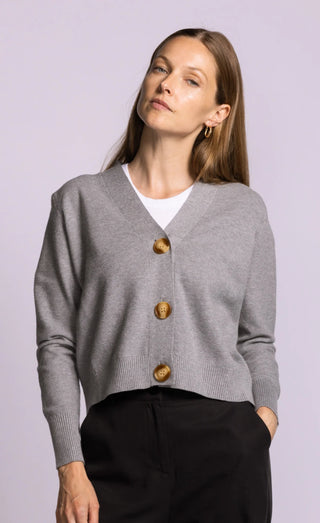 Pink Martini Hampton Cardi | Grey + Navy
