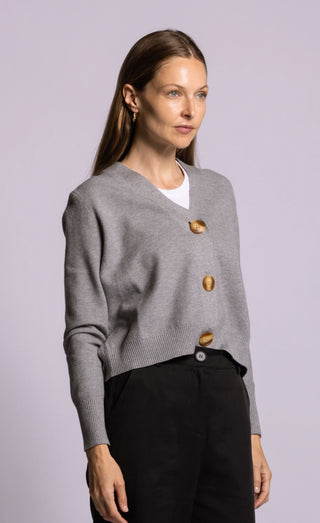 Pink Martini Hampton Cardi | Grey + Navy