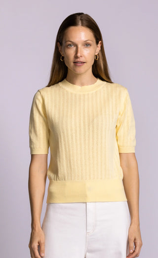 Pink Martini Santa Barbara Cotton Sweater | Yellow