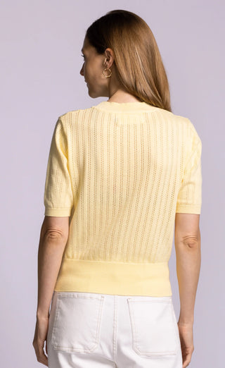 Pink Martini Santa Barbara Cotton Sweater | Yellow