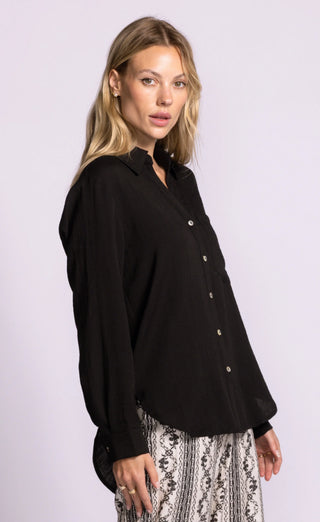 Pink Martini Francis Button Up Shirt | Blue + Black