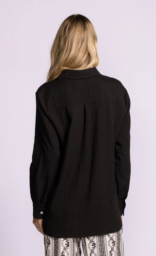 Pink Martini Francis Button Up Shirt | Blue + Black