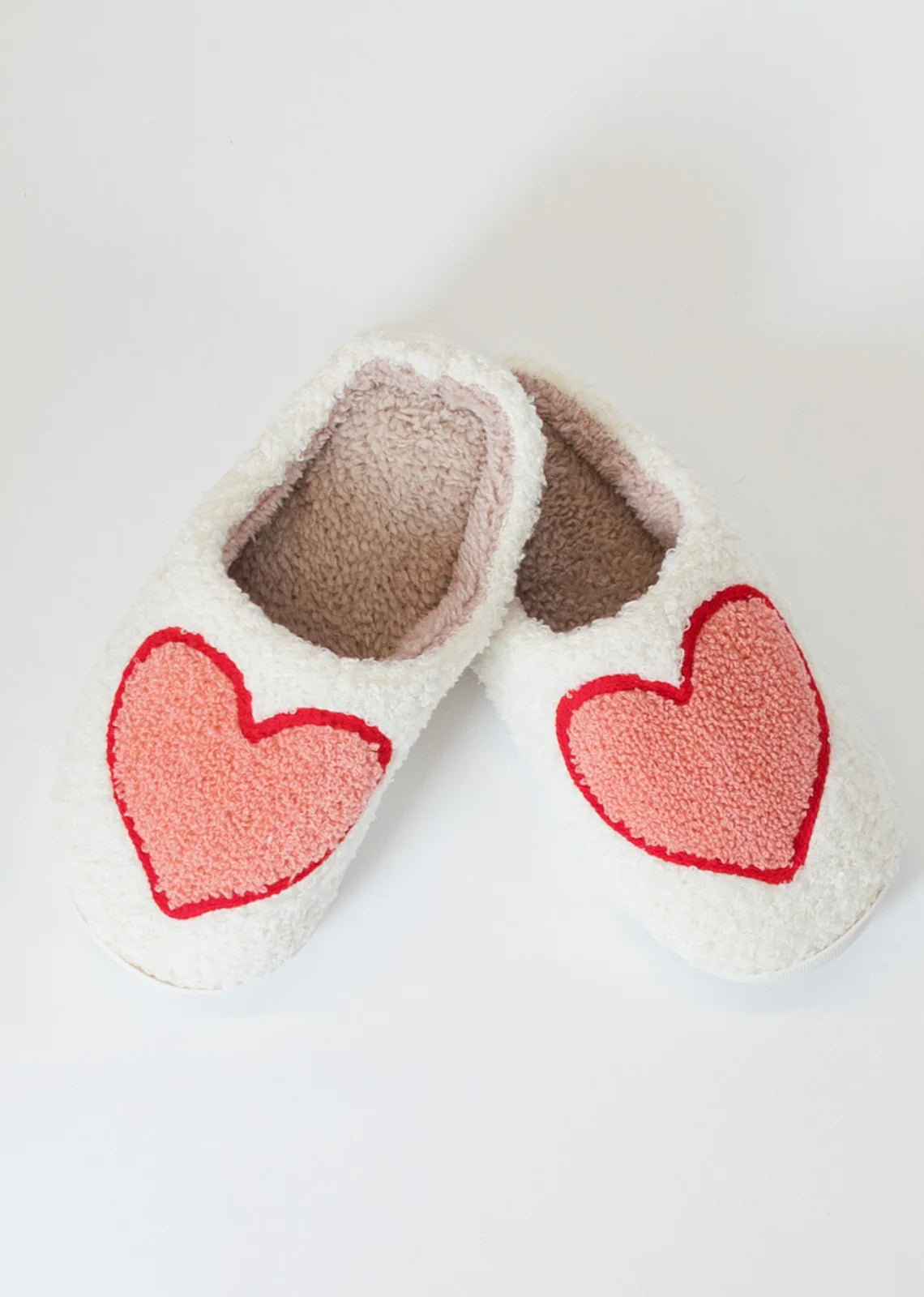 Lyla & Luxe Printed Sherpa Slides | Cherry + Big Heart