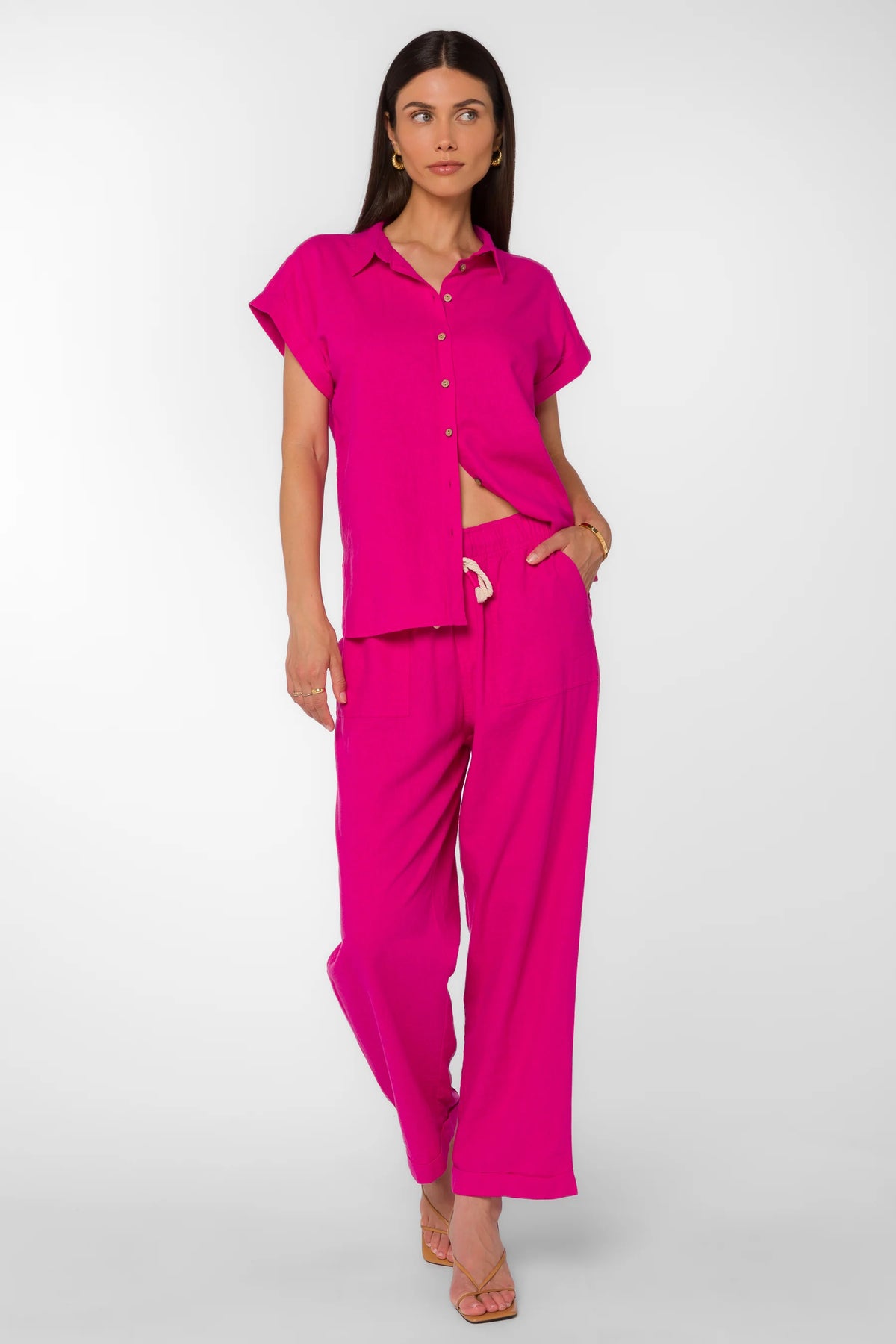 Velvet Heart Raylin Pull On Elastic Pant | Fuchsia