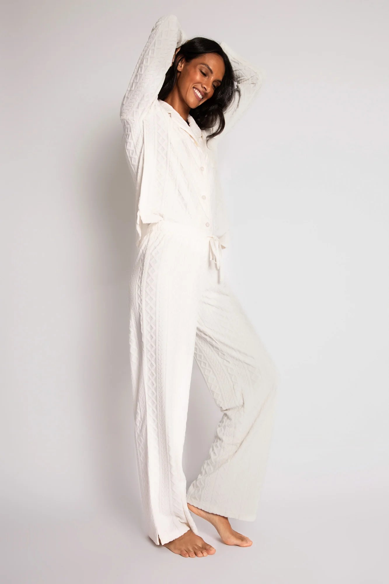 PJ Salvage Very Terry Cable Pant | Ivory
