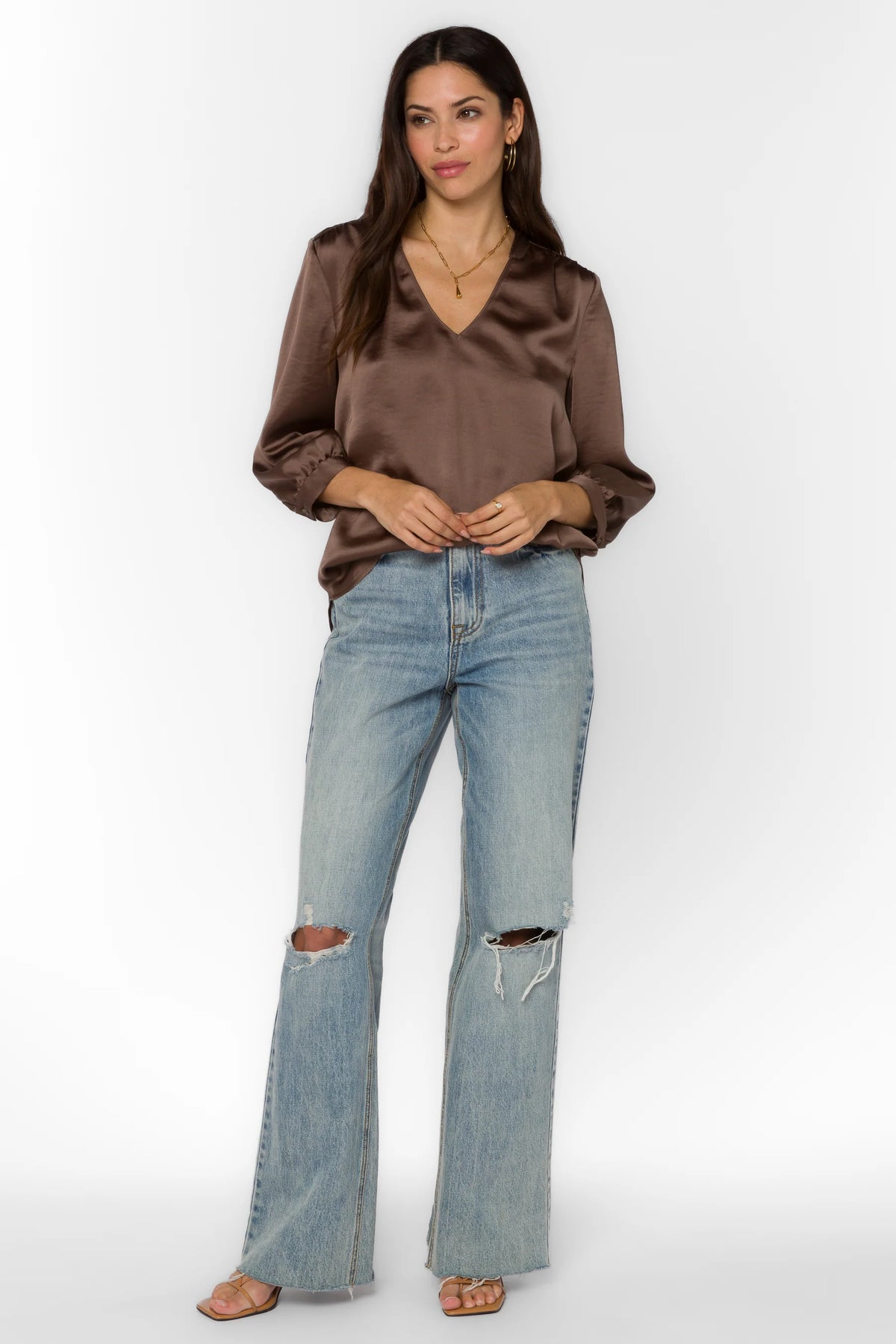 Velvet Heart Robyn 3/4 Sleeve | Brown