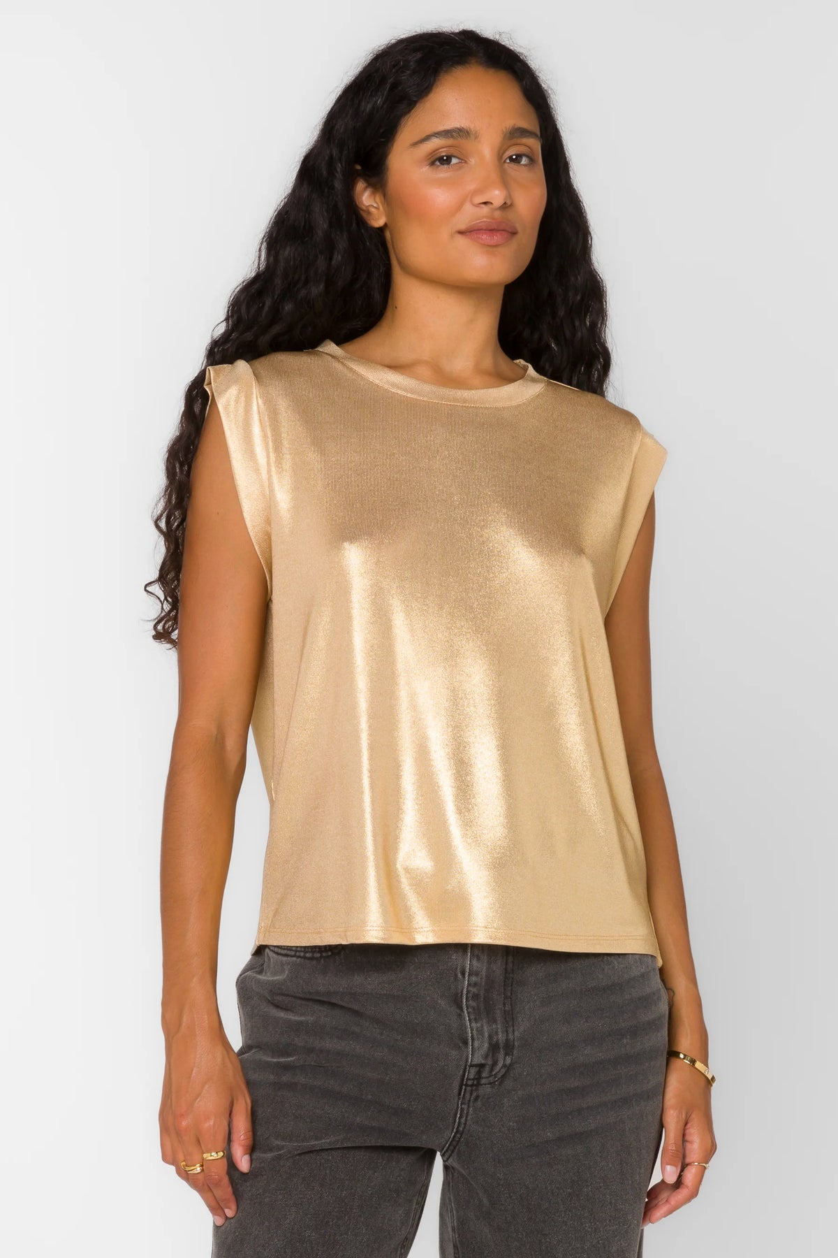 Velvet Heart Rossin Black Top | Gold