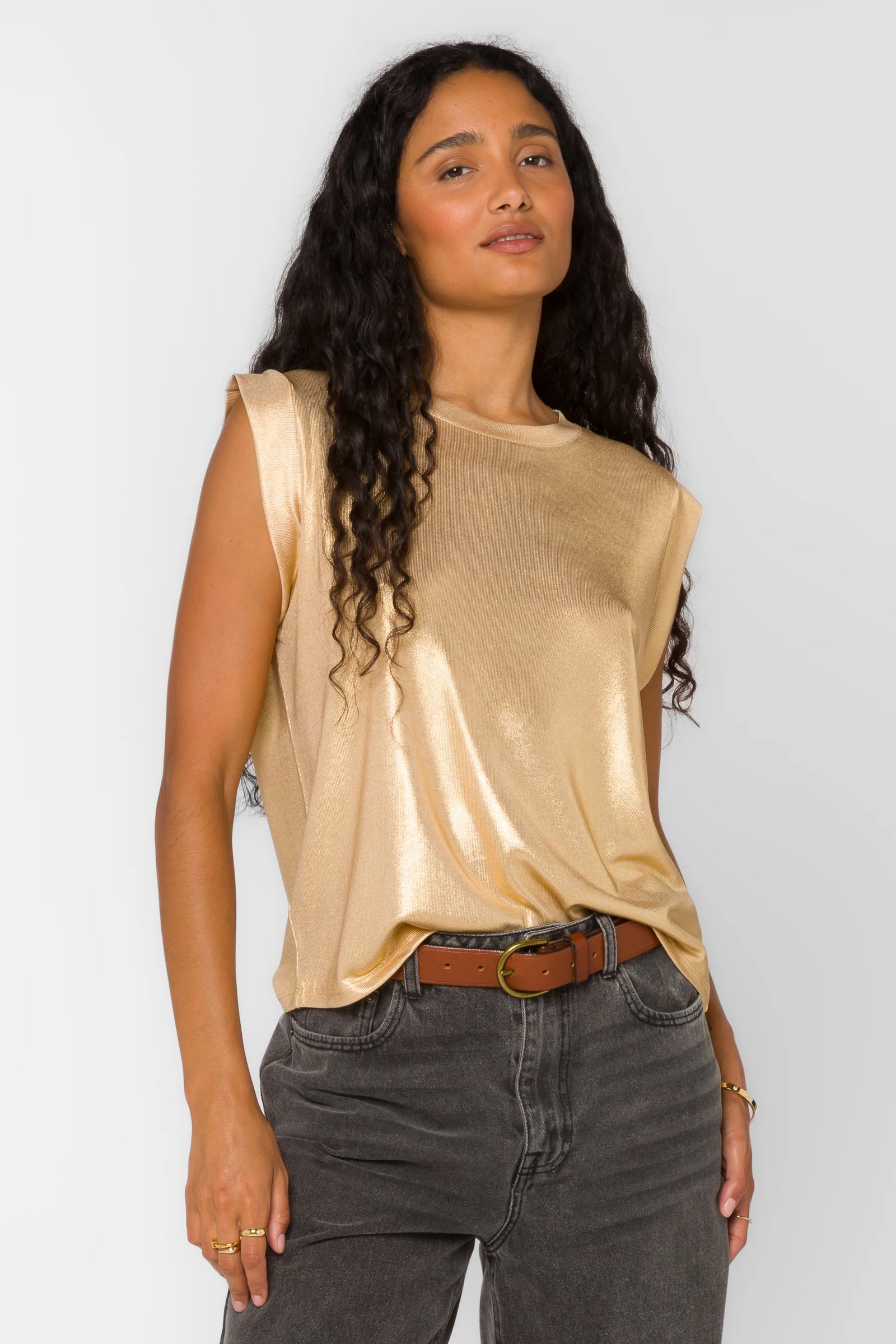 Velvet Heart Rossin Black Top | Gold