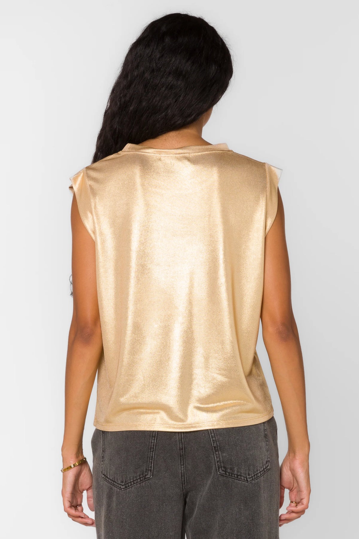 Velvet Heart Rossin Black Top | Gold