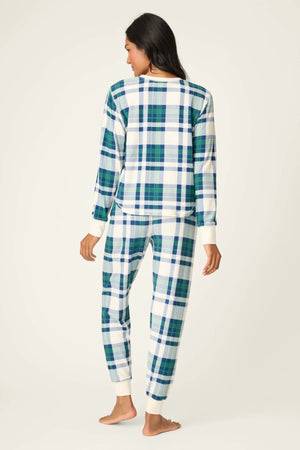 PJ Salvage Cozy Life Thermal Velour Plaid PJ Set