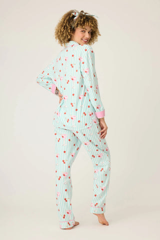 PJ Salvage Flannel Set | Cloud, Navy & Mint