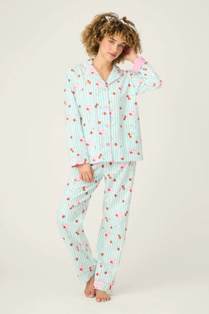 PJ Salvage Flannel Set | Cloud, Navy & Mint