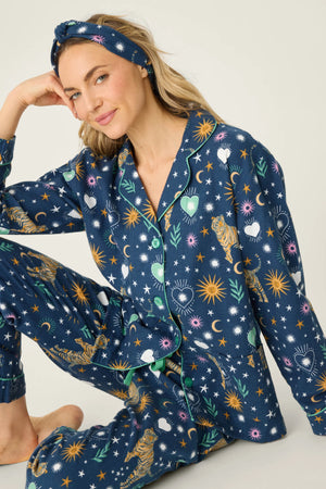 PJ Salvage Flannel Set | Cloud, Navy & Mint