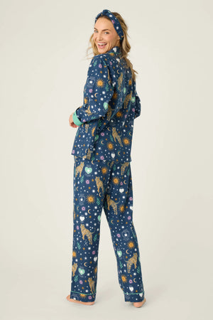 PJ Salvage Flannel Set | Cloud, Navy & Mint