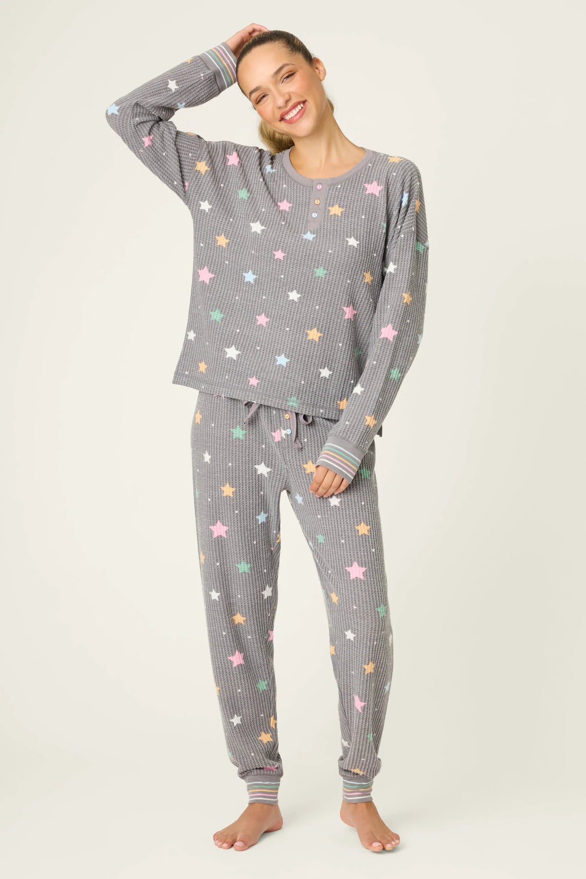 PJ Salvage Ski Jammie Classics PJ Set | Charcoal & Perriwinkle