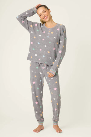 PJ Salvage Ski Jammie Classics PJ Set | Charcoal & Perriwinkle