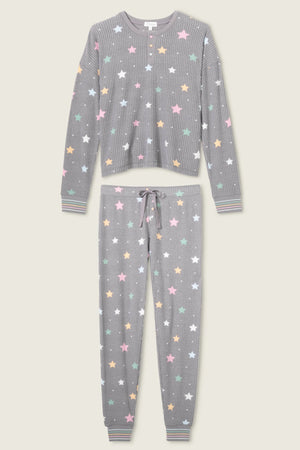 PJ Salvage Ski Jammie Classics PJ Set | Charcoal & Perriwinkle