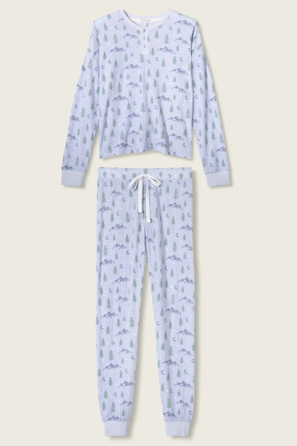 PJ Salvage Ski Jammie Classics PJ Set | Charcoal & Perriwinkle