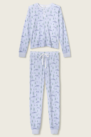 PJ Salvage Ski Jammie Classics PJ Set | Charcoal & Perriwinkle