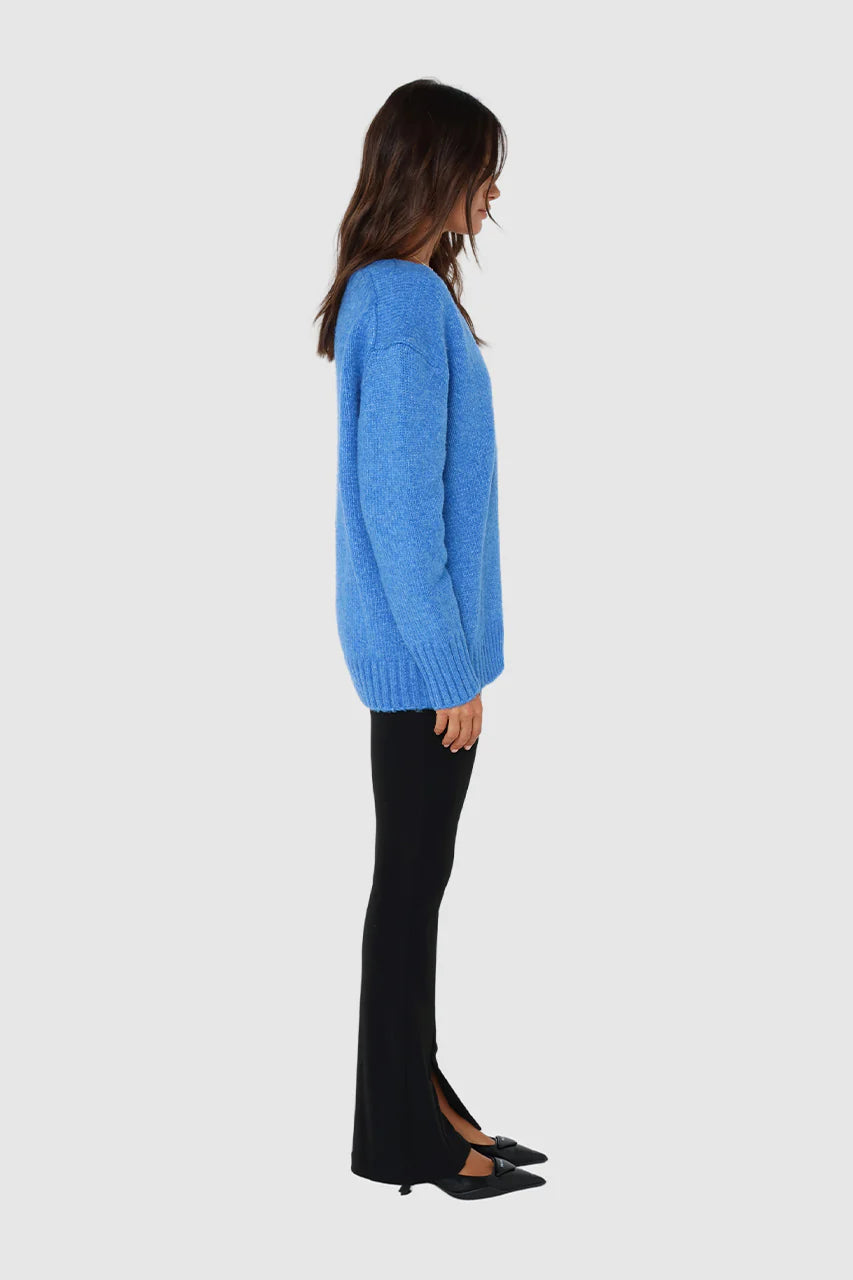 Madison The Label Rena Sweater | Grey, Blue + Pink