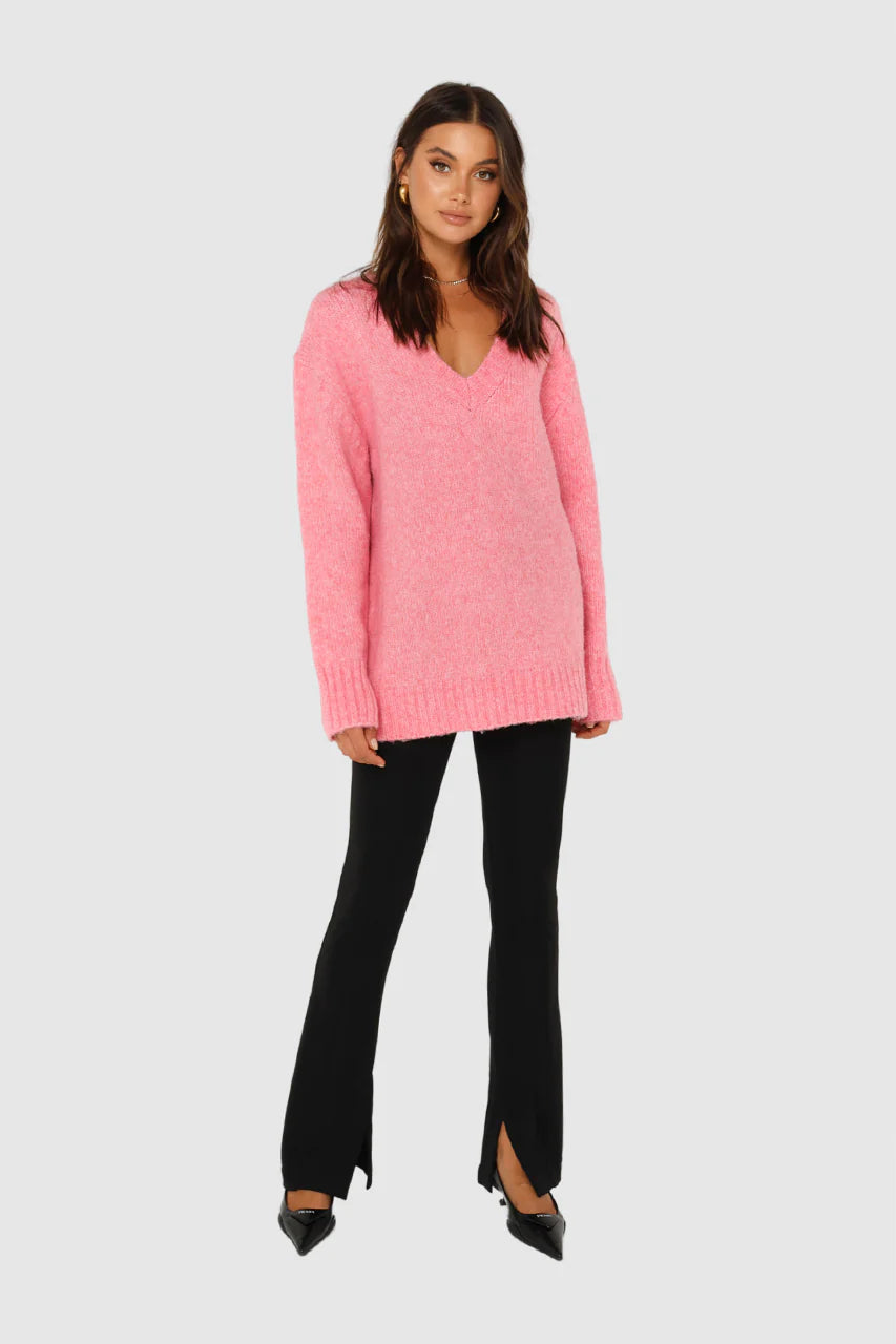 Pink and grey jumper on sale