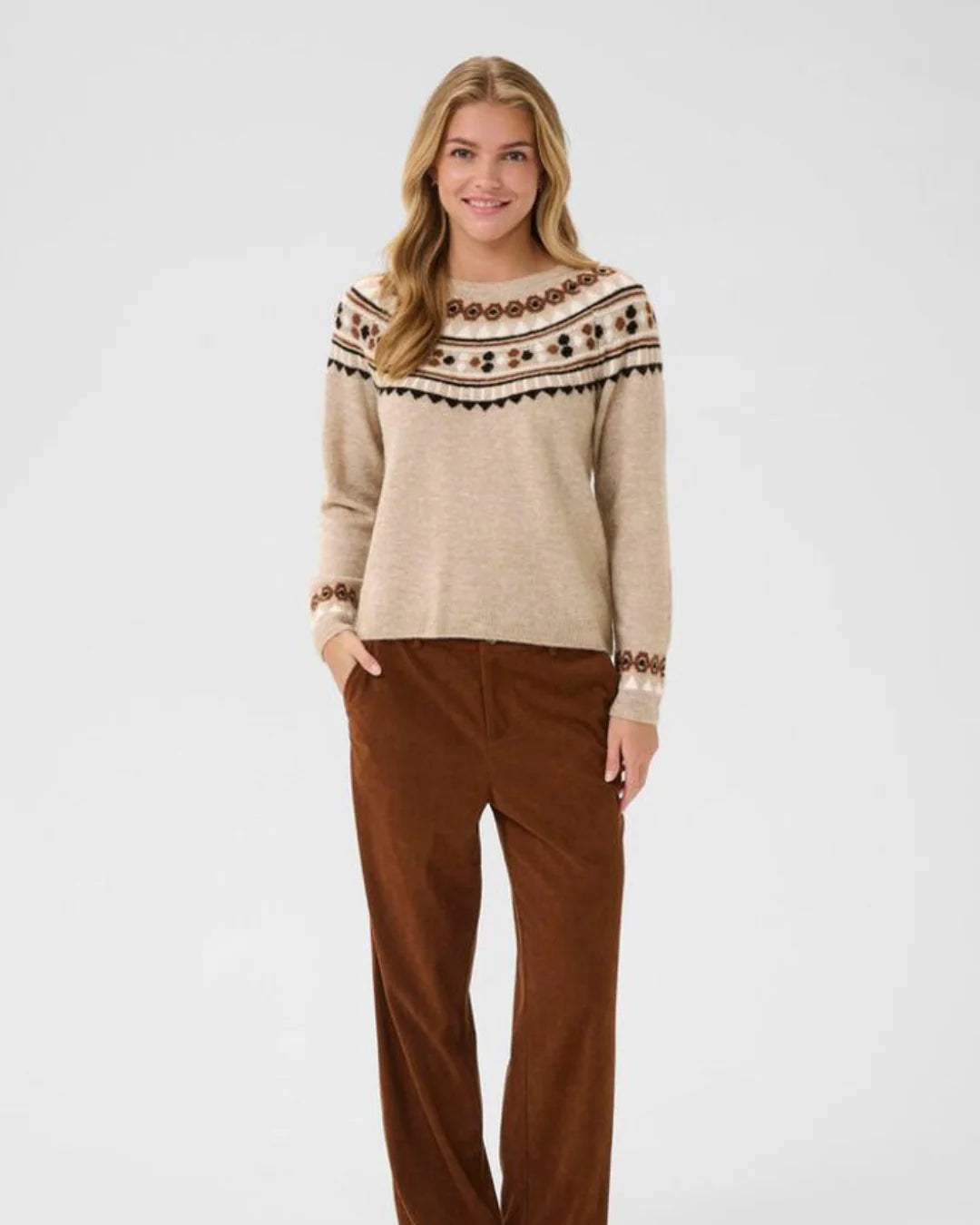Cream Cherrie Pullover | Cobblestone Melange