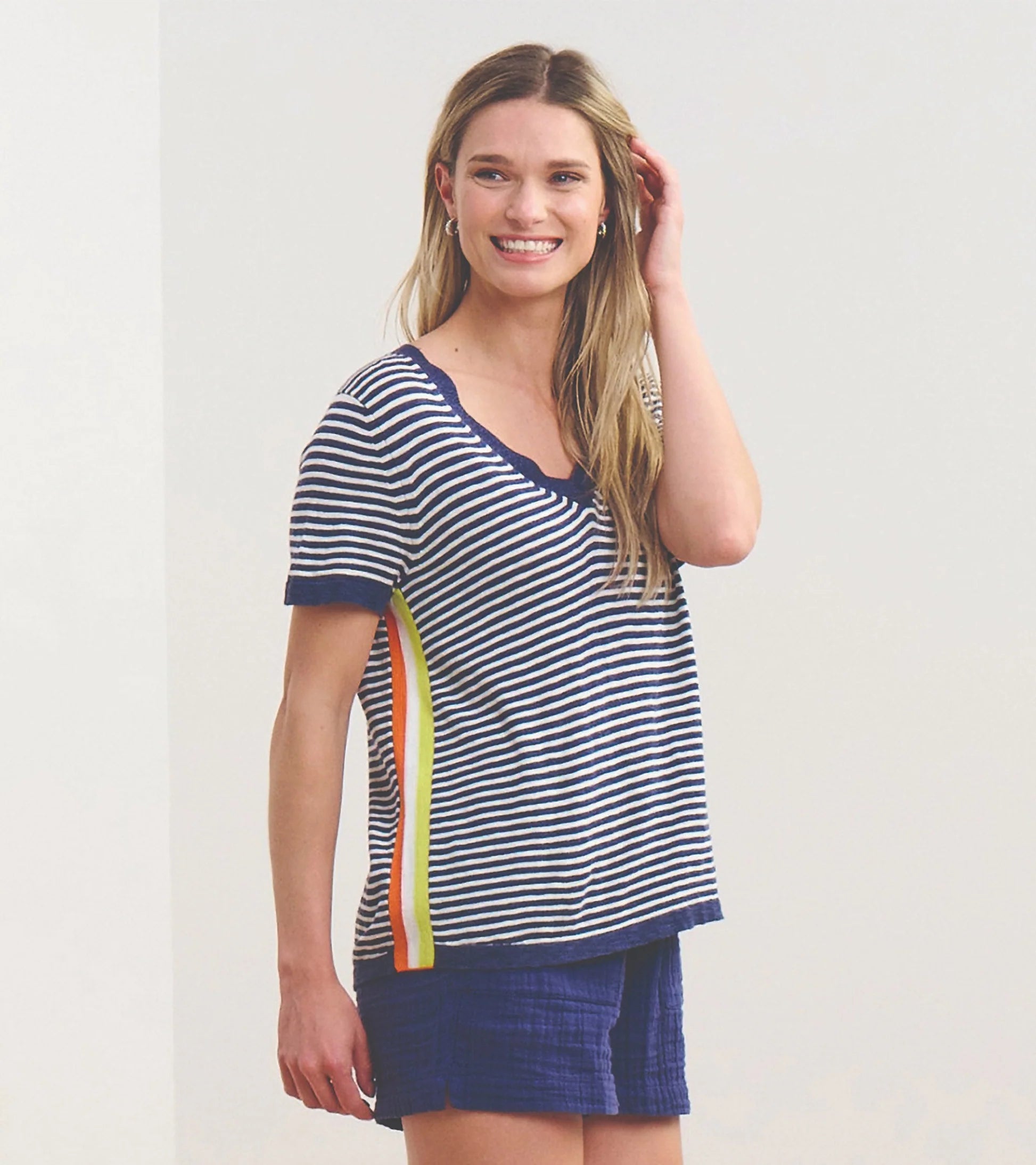 Hatley V-Neck Knit Tee | Navy