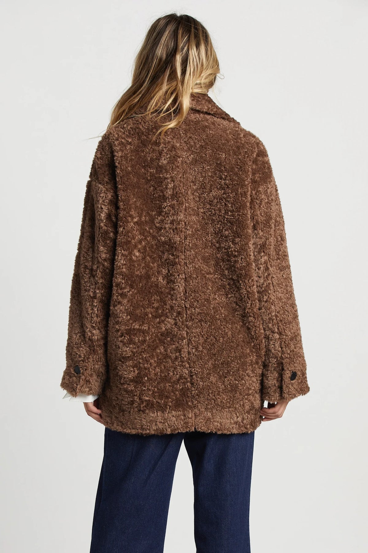 Adroit Saskia Mid Length Faux Fur Coat | Toffee