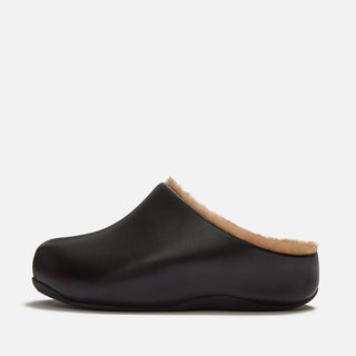 Fitflop Shuv Leather Shearling Mules | Black