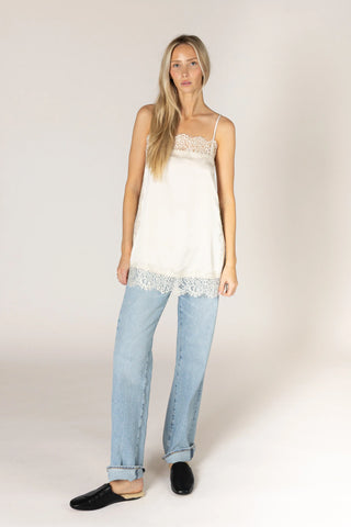 Lyla & Luxe Cami Lace Top | Champagne + Chocolate