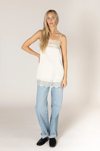Lyla & Luxe Cami Lace Top | Champagne + Chocolate