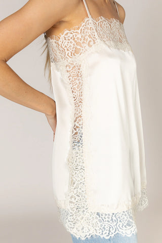 Lyla & Luxe Cami Lace Top | Champagne + Chocolate