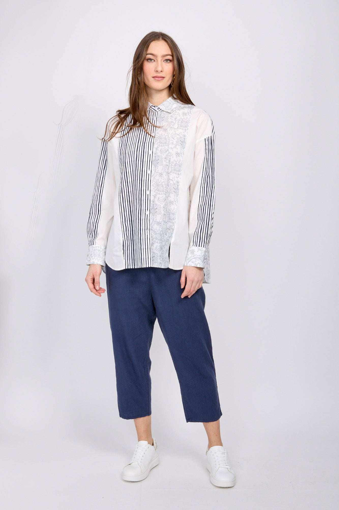 Emproved Blouse | White/Navy