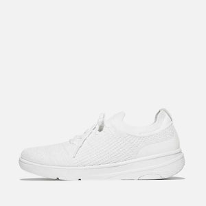 Fit Flop Super-Q Knit Slip On Laced Sneakers | White