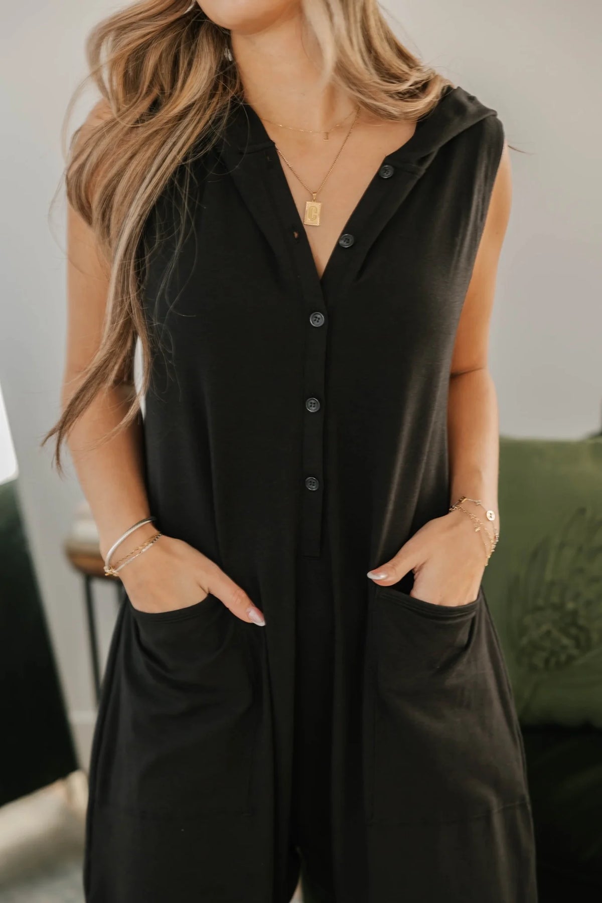 Smash & Tess Abigael Henley Romper | Black