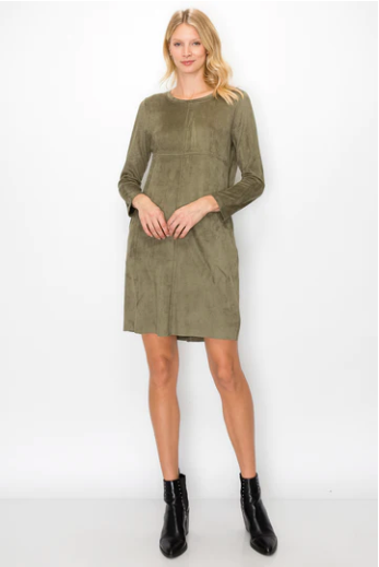 Khaki hotsell suede dress