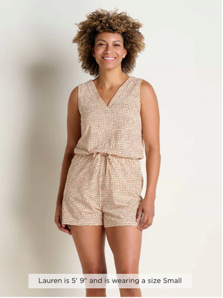 Toad & Co Sunkissed Liv Romper | Black Floral + Barley Texture